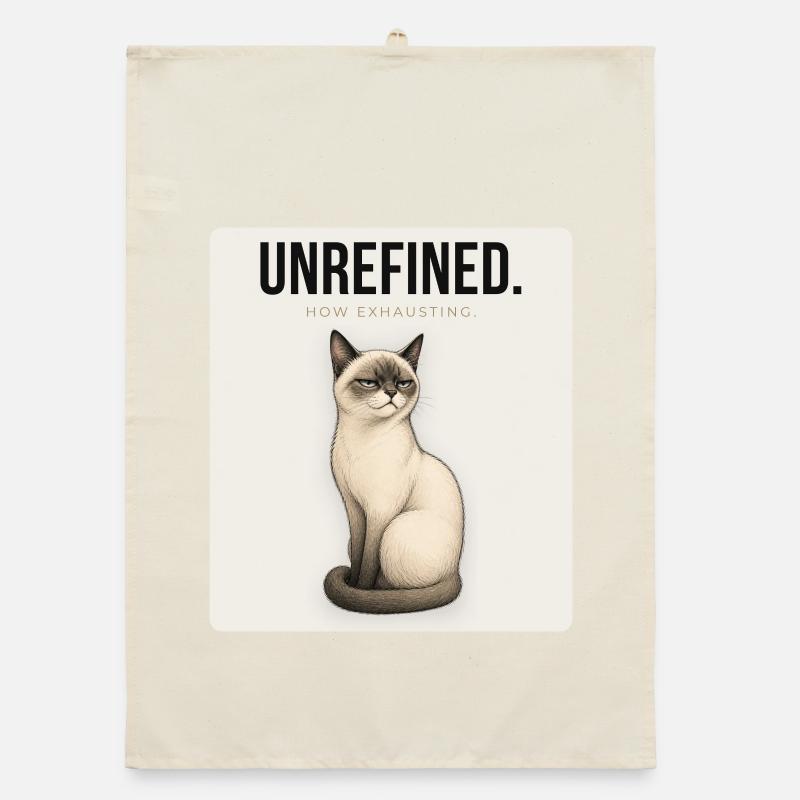 NON RAFFINÉ. Design minimaliste de mème Noble Cat Torchon bio