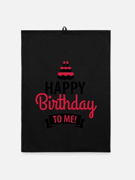 Happy birthday to me! - Organic Geschirrtuch - Schwarz - Vorne