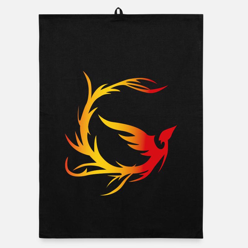 Firebird Circle with Gradient Organic dish towel