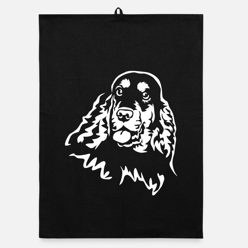 Cocker Spaniel Head "Black Edition" Organic dish towel
