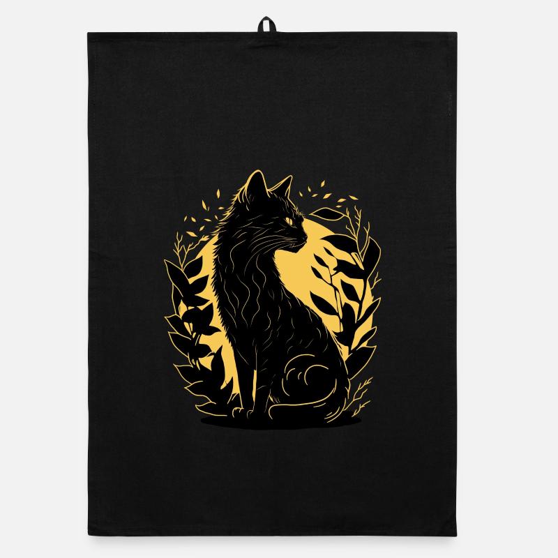 Silhouette De Chat Torchon bio