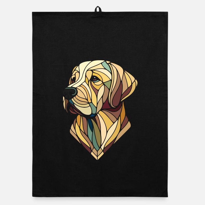 Labrador head, retriever, geometric art, polygon Organic dish towel