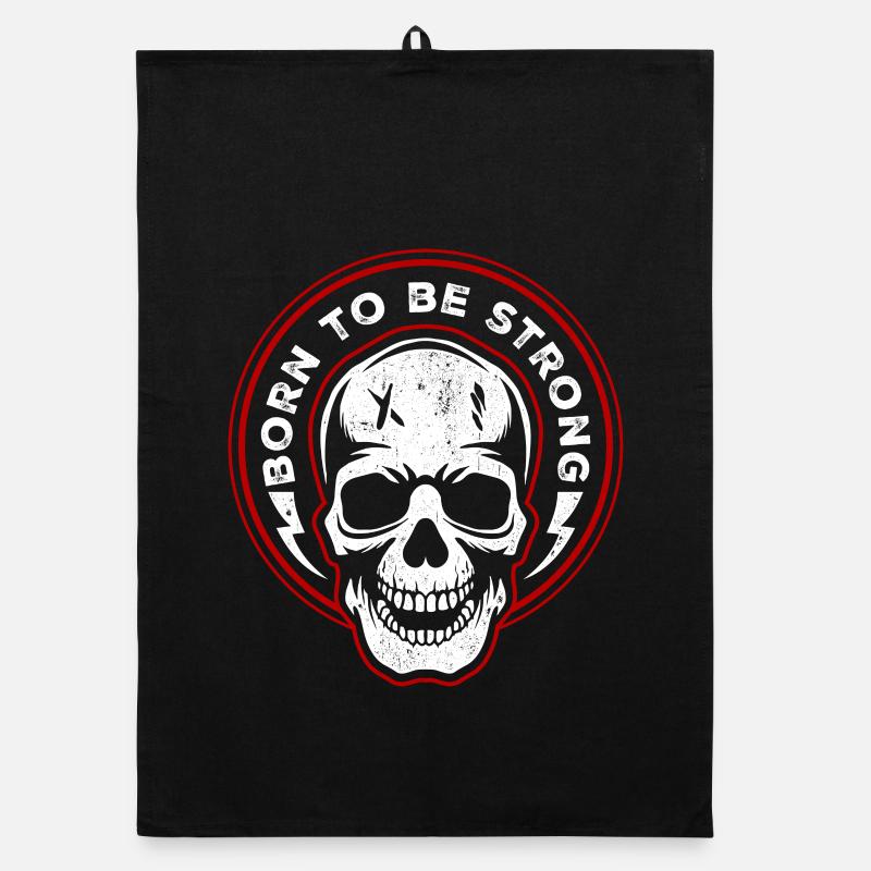 Skull Crest Born to Strength Organic dish towel