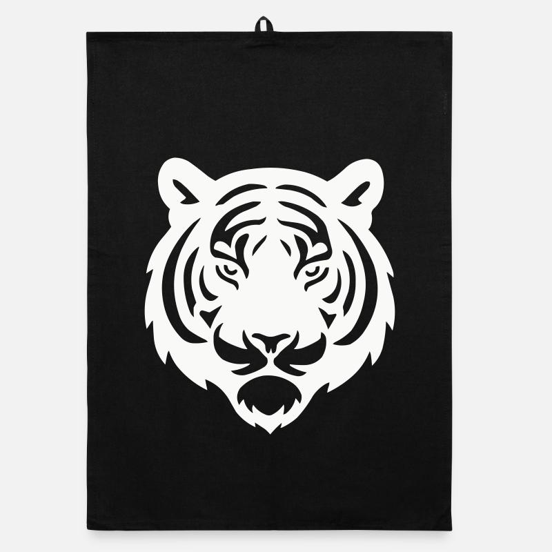 Tiger Head Silhouette Organic dish towel