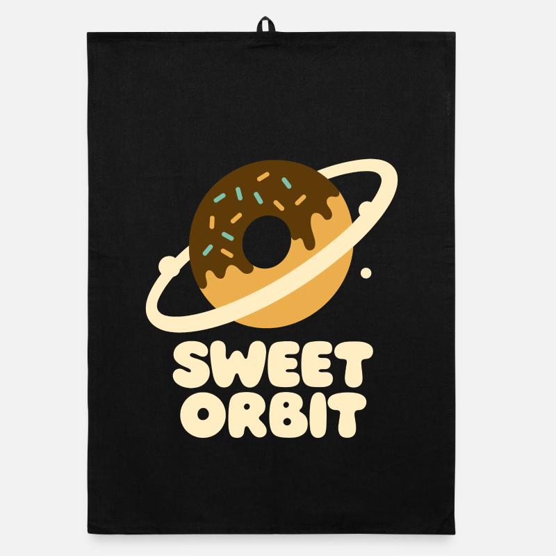Cute Orbit Donut Planet Organic dish towel