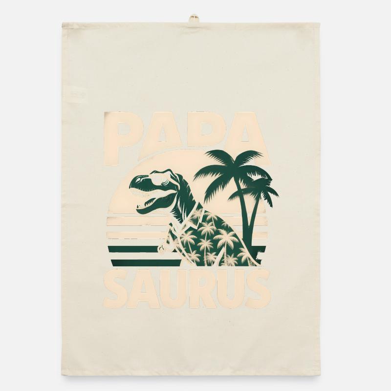 Papa Saurus Rex Dinosaur Father's Day Gift Organic dish towel