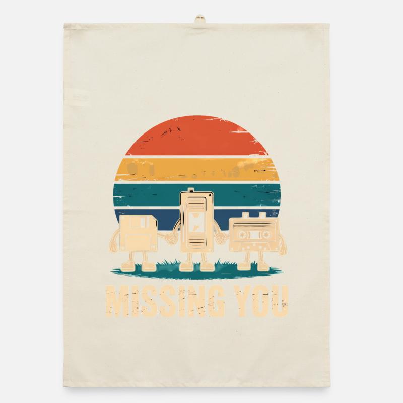 Kassette VHS Floppy Disc Diskette Retro Organic Geschirrtuch