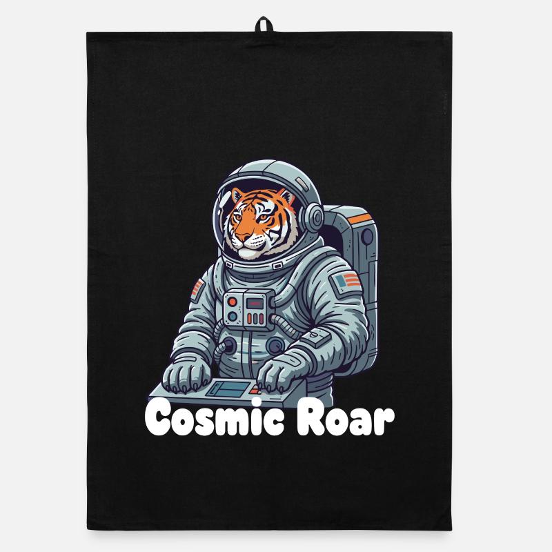 Cosmic tiger in spacesuit Organic dish towel