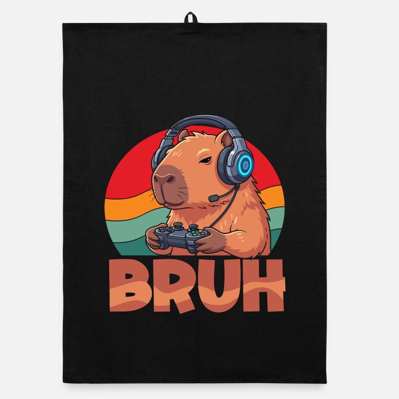 Capybaras Retro Bruh Gaming Mignons Torchon bio