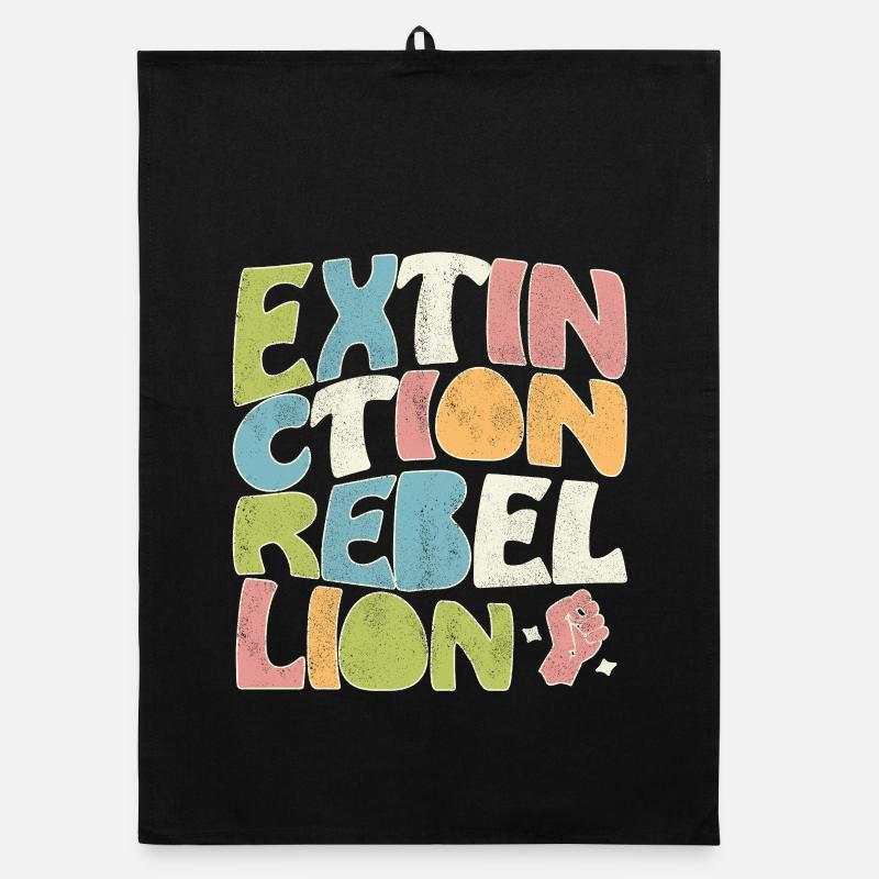Extinction Rebellion rétro Torchon bio