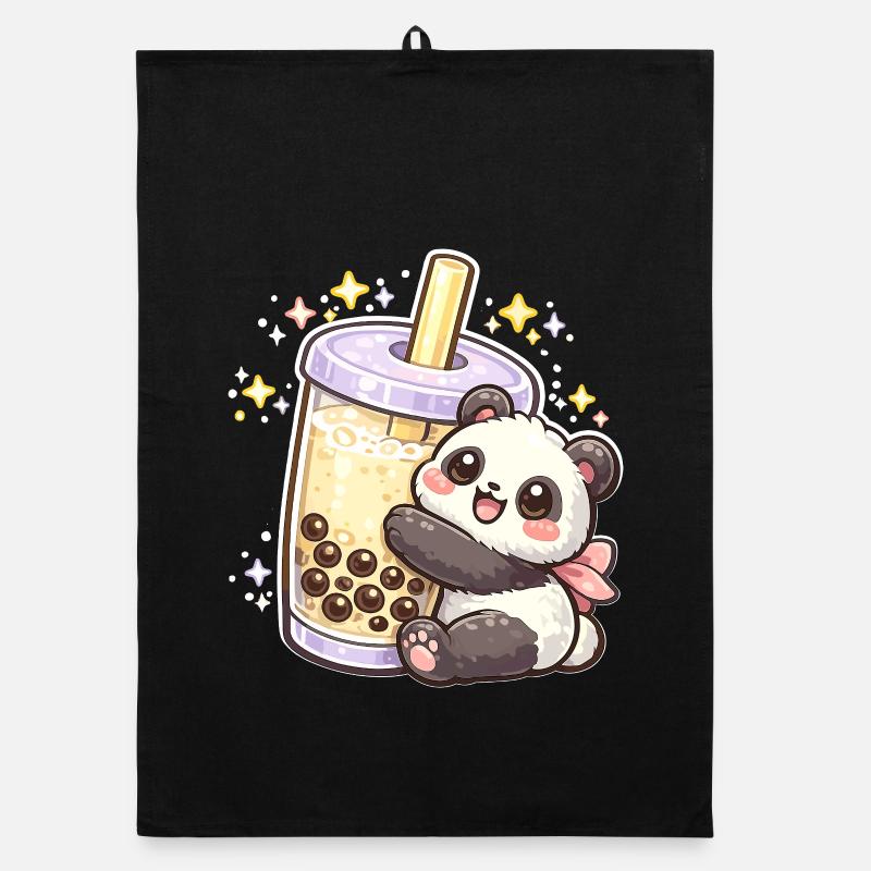 Motif câlin au thé bubble panda Torchon bio