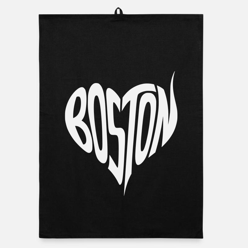 Boston Heart Typography Organic dish towel