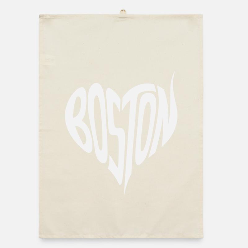 Boston Heart Typography Organic dish towel
