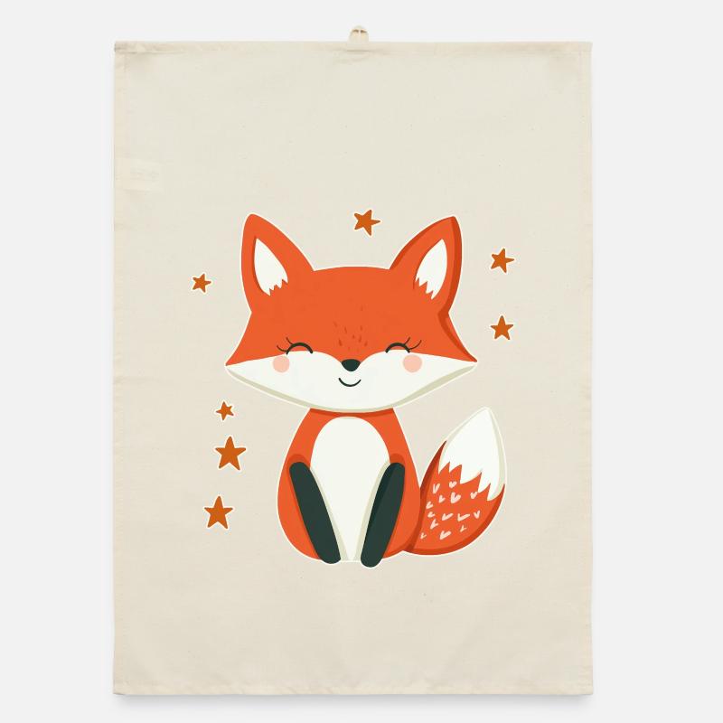 Renard et étoiles Torchon bio