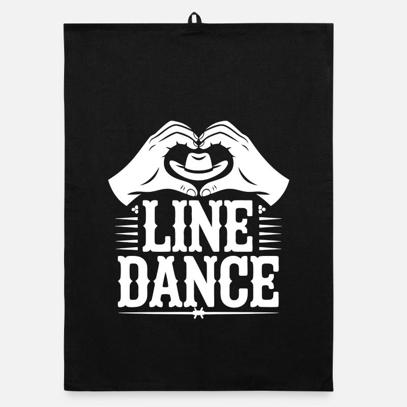 Line Dance Herz Hände Logo Organic Geschirrtuch