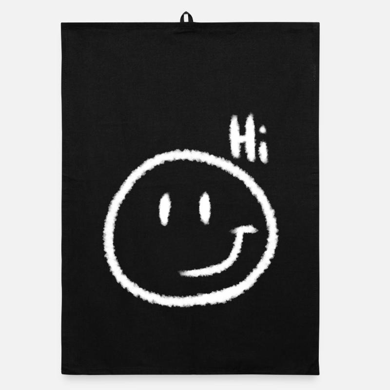 Hi Smile & Text | Chalk look Organic dish towel