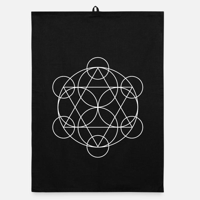 Mandala géométrique du Cube de Metatron Torchon bio