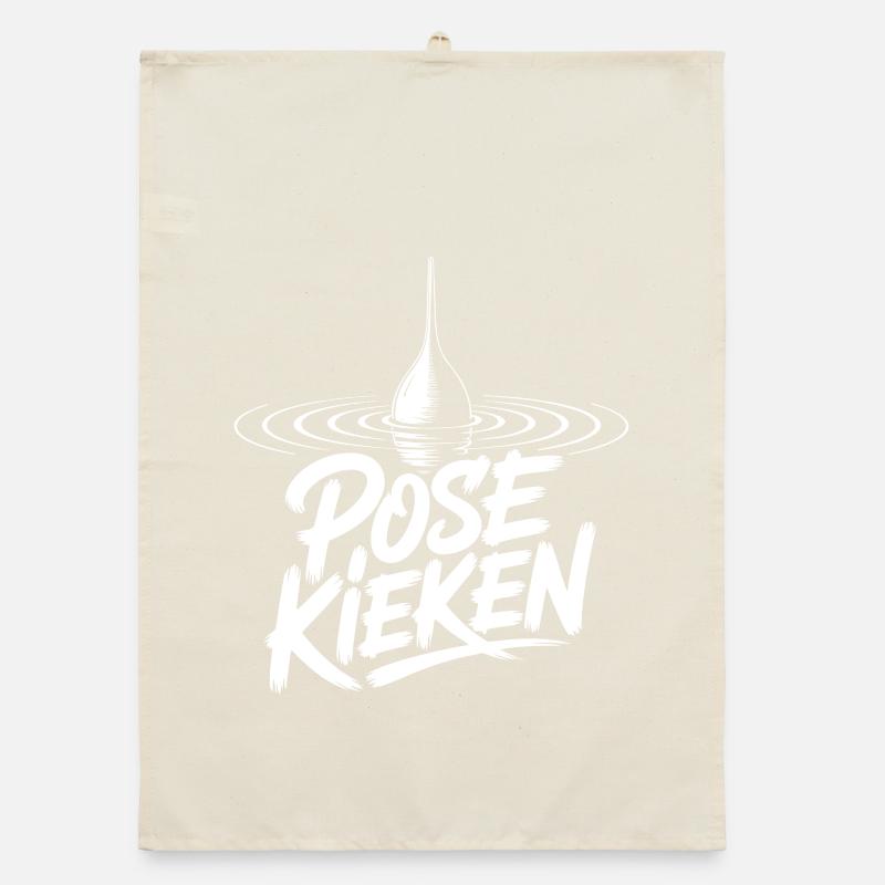 Angler Pose Design Organic Geschirrtuch