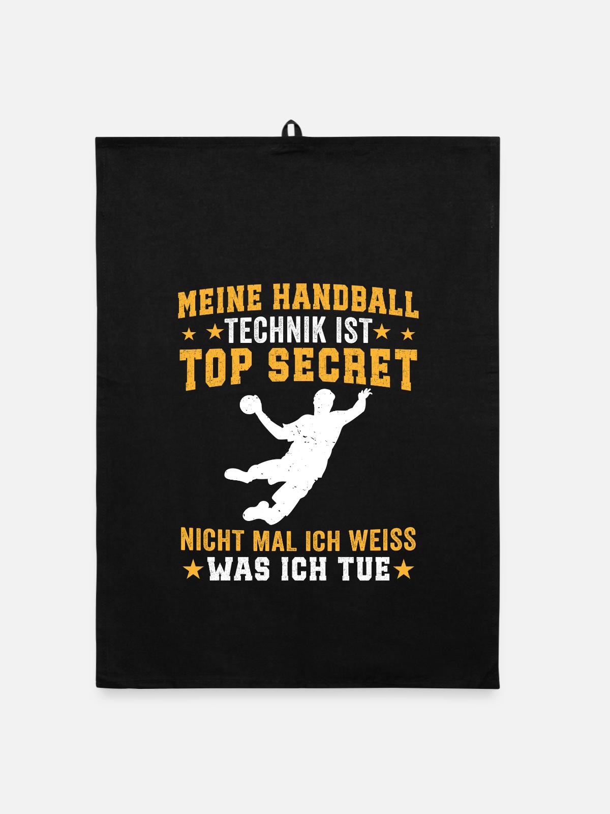 meine handball technik - Organic Geschirrtuch - Schwarz - Vorne