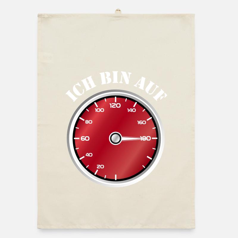 Red speedometer I'm on speed Organic dish towel