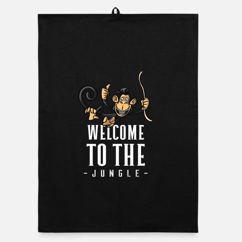 Jungle Monkey Bienvenue Design Torchon bio