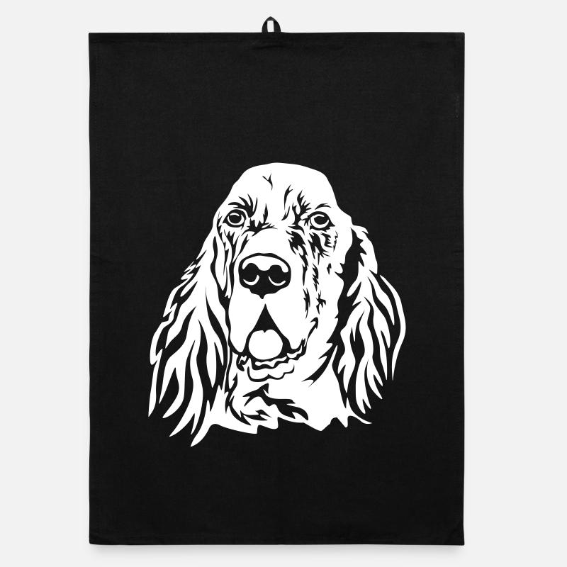 English Setter Kopf "Black Edition" Organic Geschirrtuch
