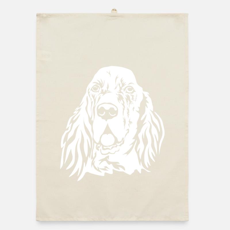Tête de setter anglais "Black Edition" Torchon bio