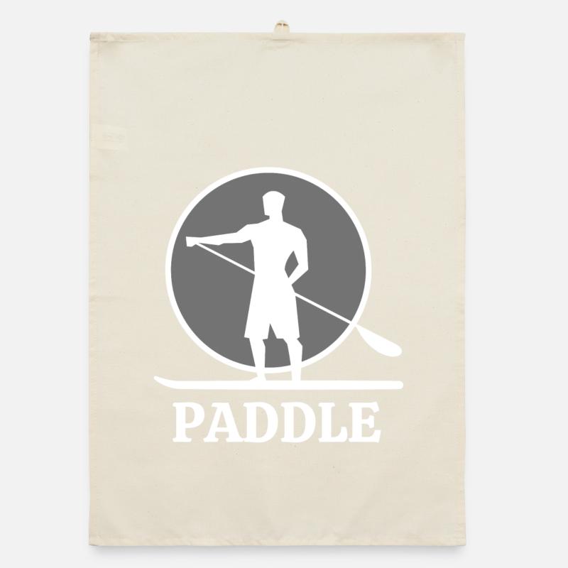 Paddle, paddle, paddle fan, paddle boarding Organic dish towel
