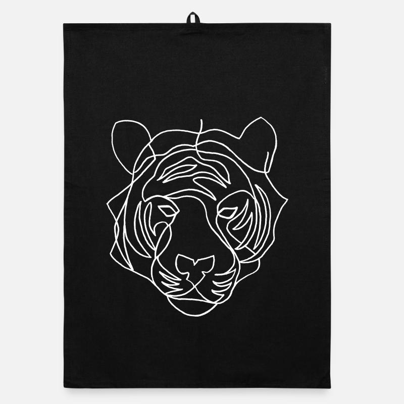 Esquisse du tigre blanc Torchon bio