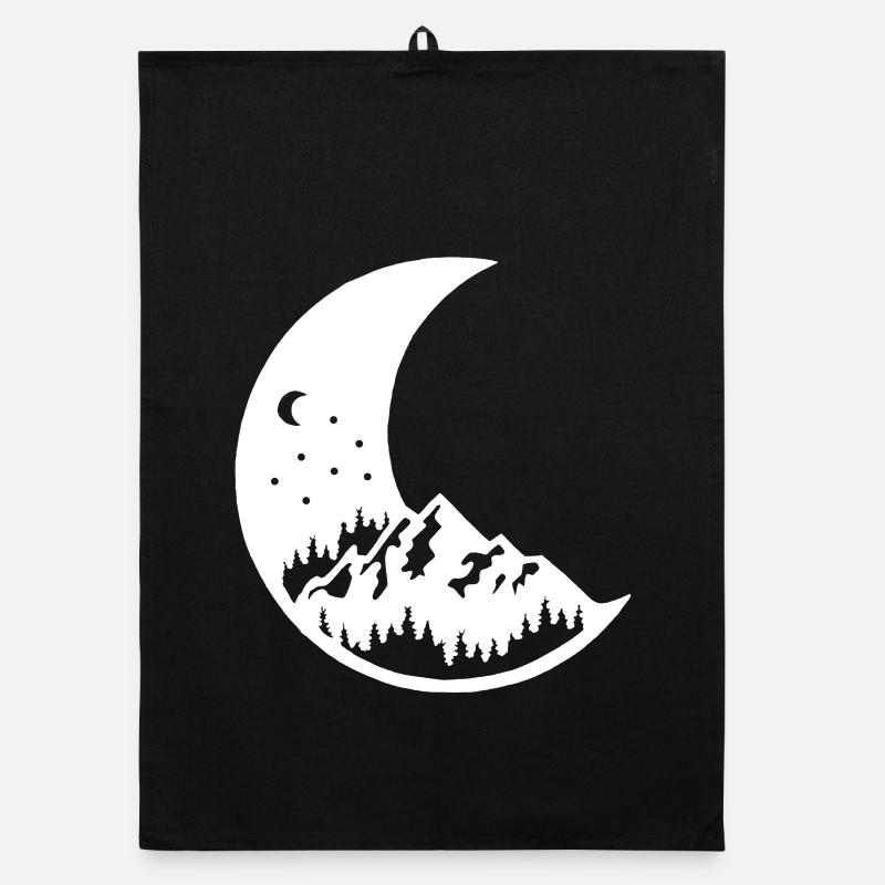 The moon and the white mountain Organic dish towel