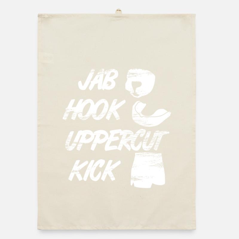 Funny kickboxer saying Organic dish towel
