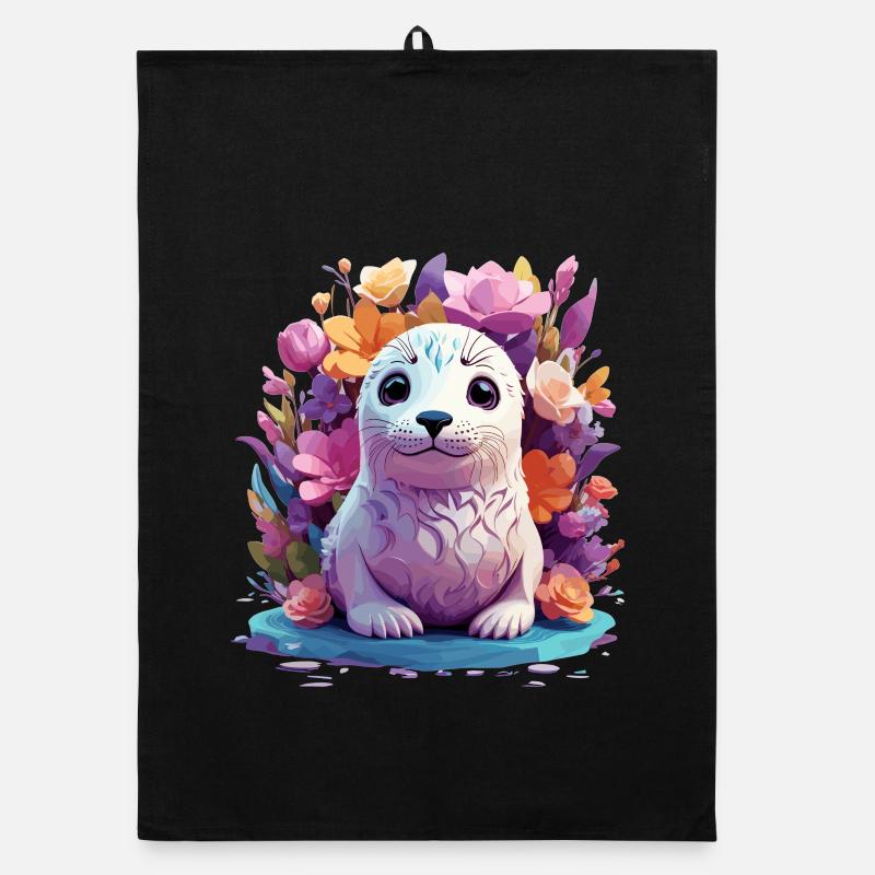 Cute Seal Organic dish towel
