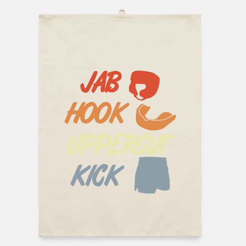 Jab Hook Uppercut Kick Organic dish towel