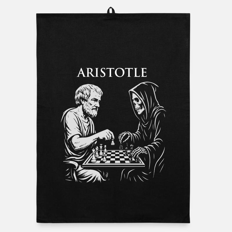 Aristoteles und grimmiger Raper Schachillustration Organic Geschirrtuch