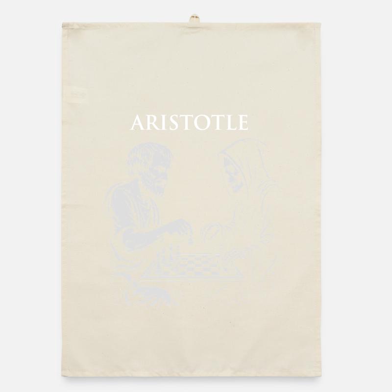 Aristoteles und grimmiger Raper Schachillustration Organic Geschirrtuch