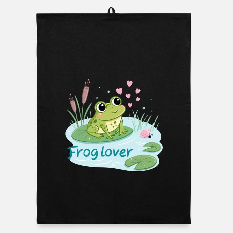 Grenouille Gourmande Amour Torchon bio