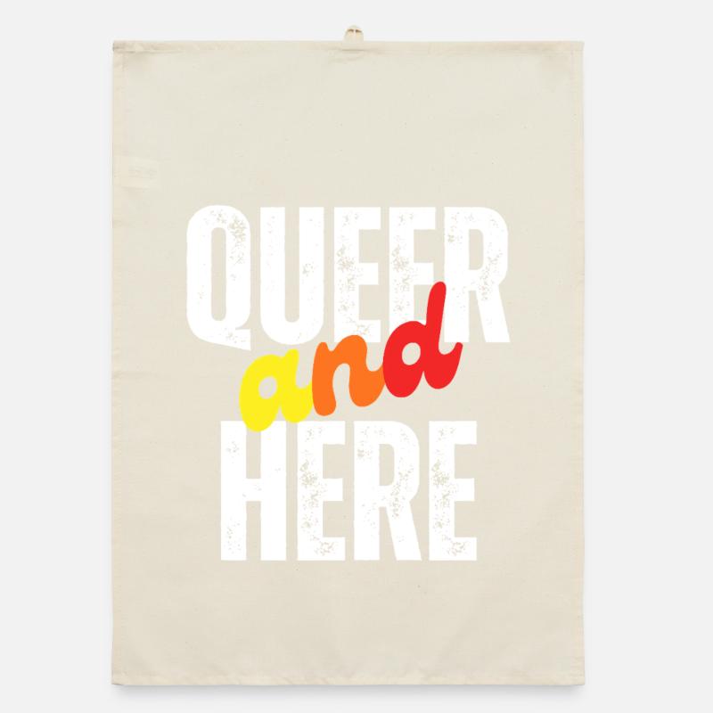 Bold Queer and Proud Typography Design Organic dish towel
