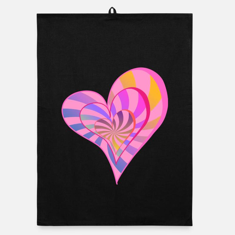 Conception esthétique de coeur en couches colorées Torchon bio