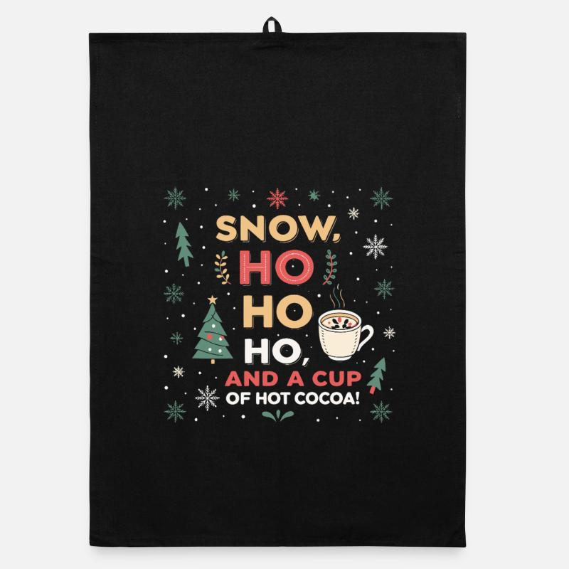 Ho Ho Ho et cacao chaud Torchon bio
