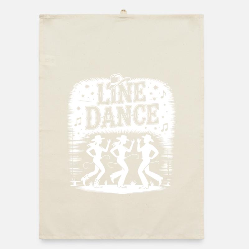 Line Dance Silhouettes Organic dish towel