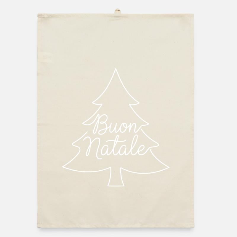 Conception du sapin de Noël Buon Natale Torchon bio