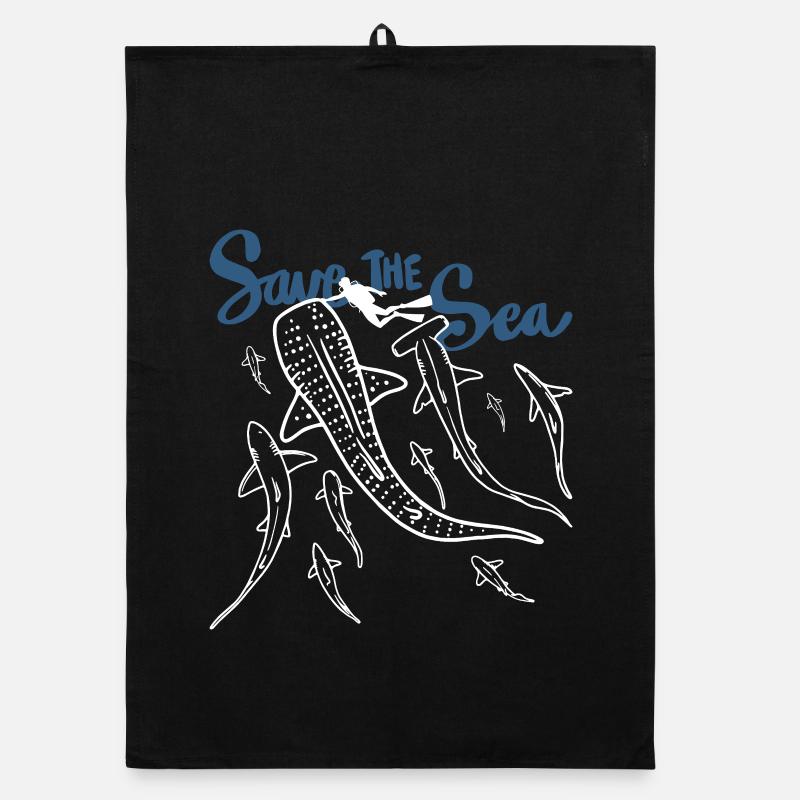 Save The  Sea Ocean Lifeline Organic dish towel