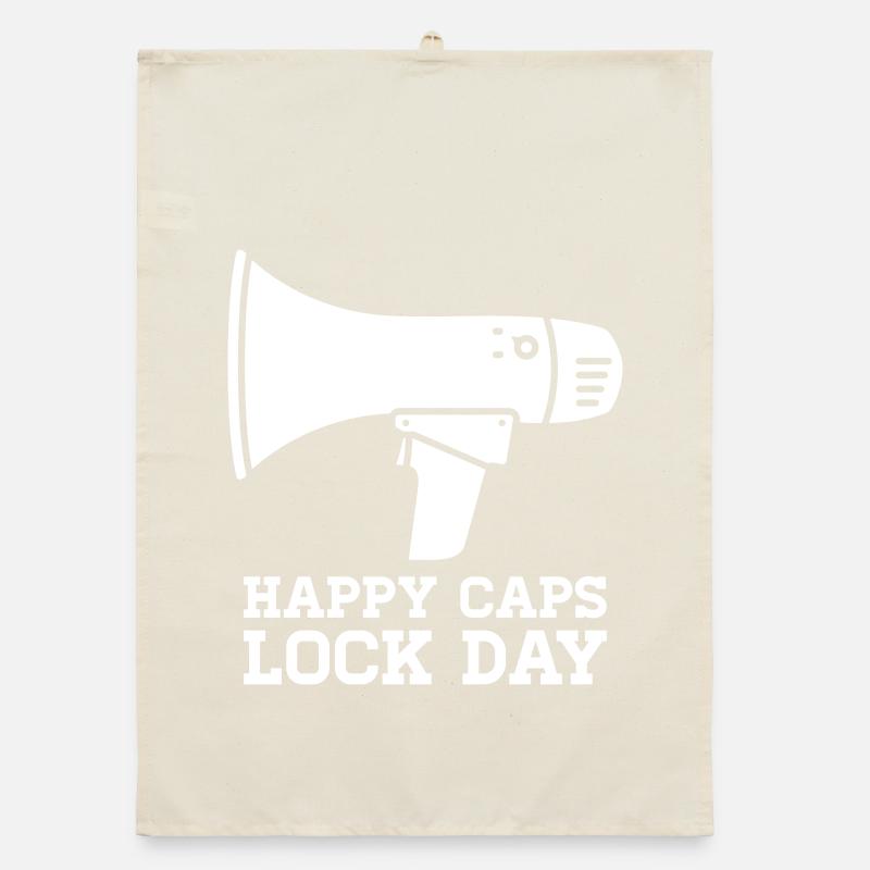 Megafon Happy Caps Lock Day Nerd  Organic Geschirrtuch