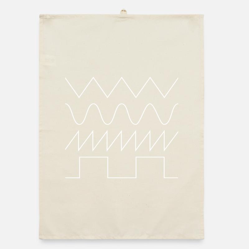 Synthesizer Waveforms (white font) #1 Organic dish towel