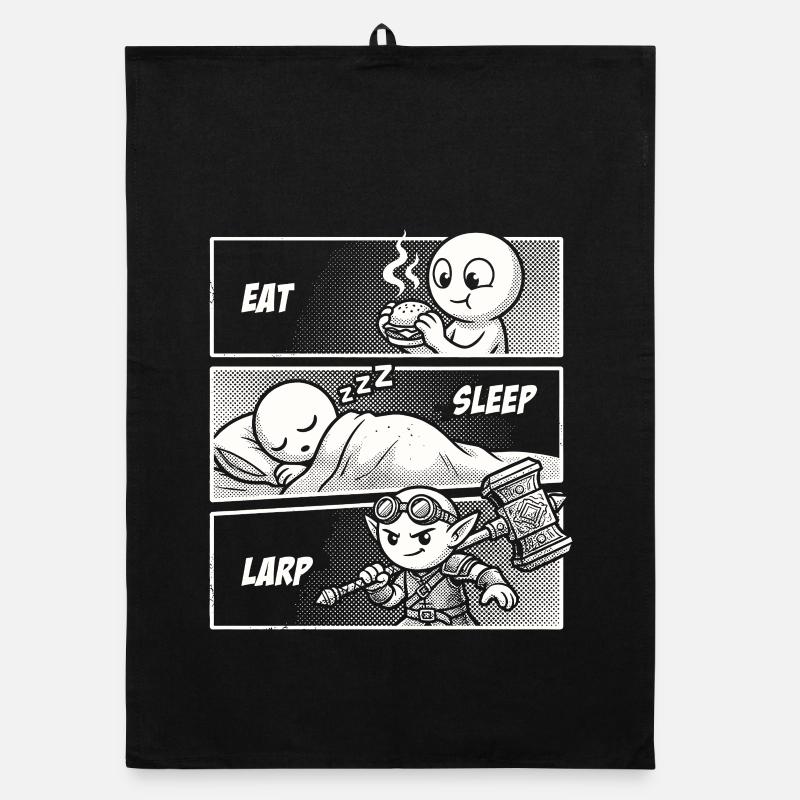Eat Sleep LARP – Der Alltag eines Helden Organic Geschirrtuch