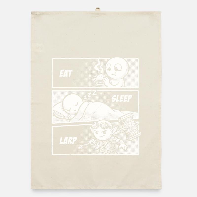 Eat Sleep LARP – Der Alltag eines Helden Organic Geschirrtuch