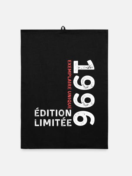1996 vintage typographic style - Organic dish towel - black - Front
