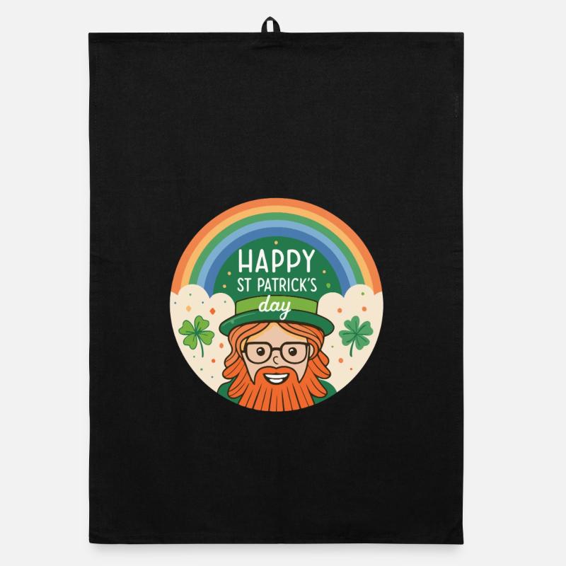 St. Patrick's Regenbogen-Kobold Organic Geschirrtuch