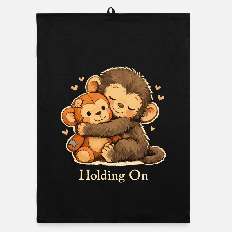 Anxious Monkey Emotional Support Organic dish towel