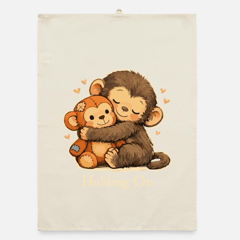 Ängstlicher Affe Emotional Support Organic Geschirrtuch